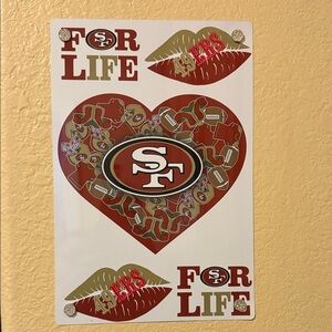 49ers Heart Poster - Red and White